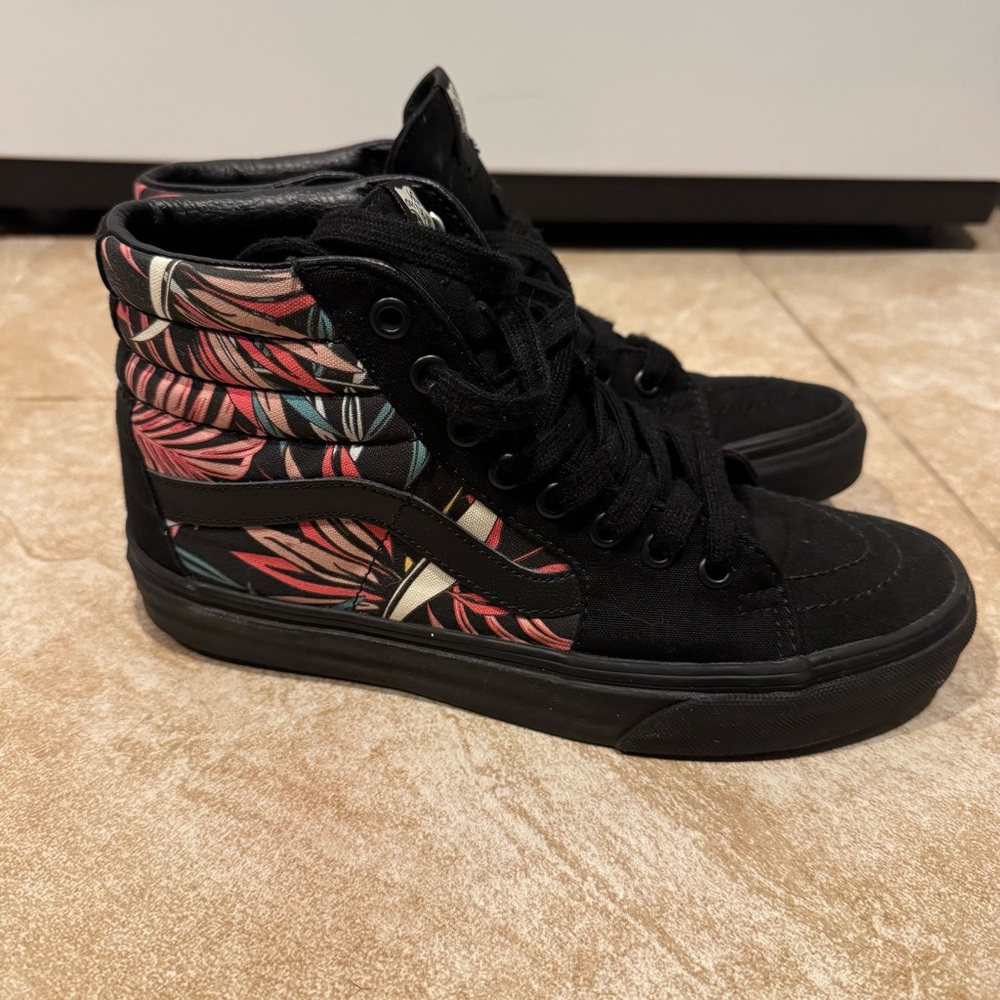 Vans Women's Black Patterned High-Top Sneakers